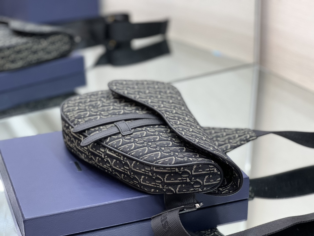 Chr1st1an D10r Saddle Crossbody Bag Oblique Canvas 26 x 19 x 4.5 cm