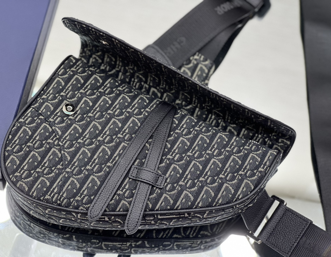 Chr1st1an D10r Saddle Crossbody Bag Oblique Canvas 26 x 19 x 4.5 cm