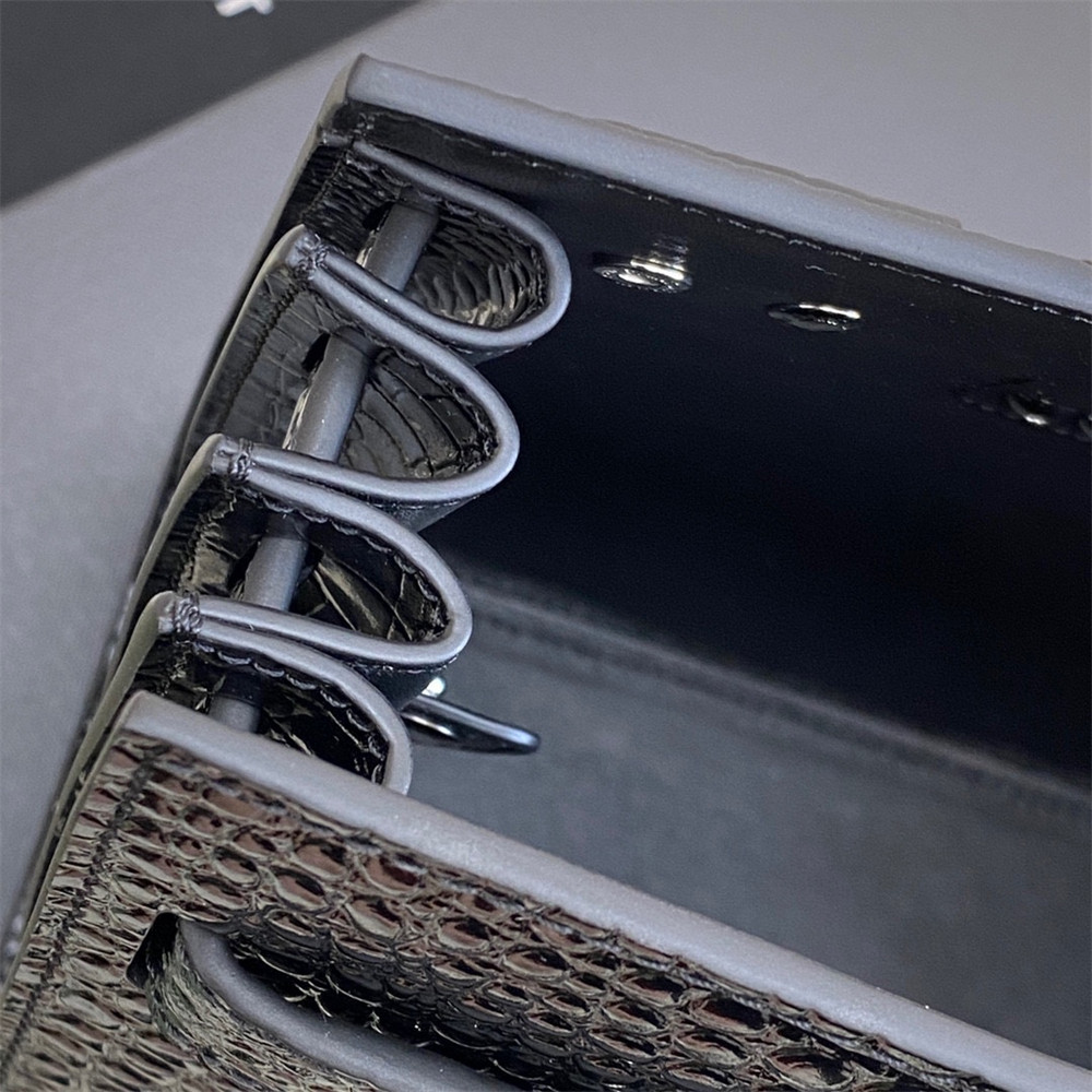 Y51 SAC DE JOUR BABY IN CROCODILE EMBOSSED LEATHER BLACK