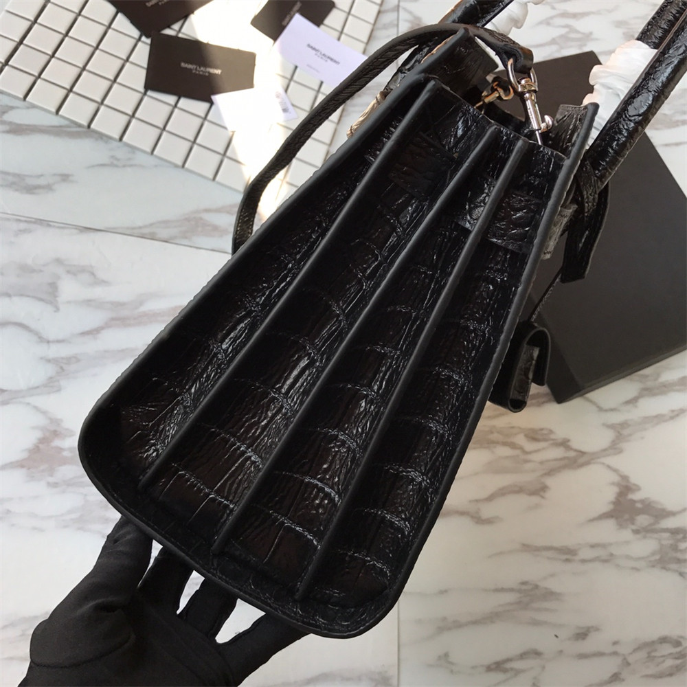 Y51 SAC DE JOUR SMALL IN MATTE CROCODILE EMBOSSED LEATHER