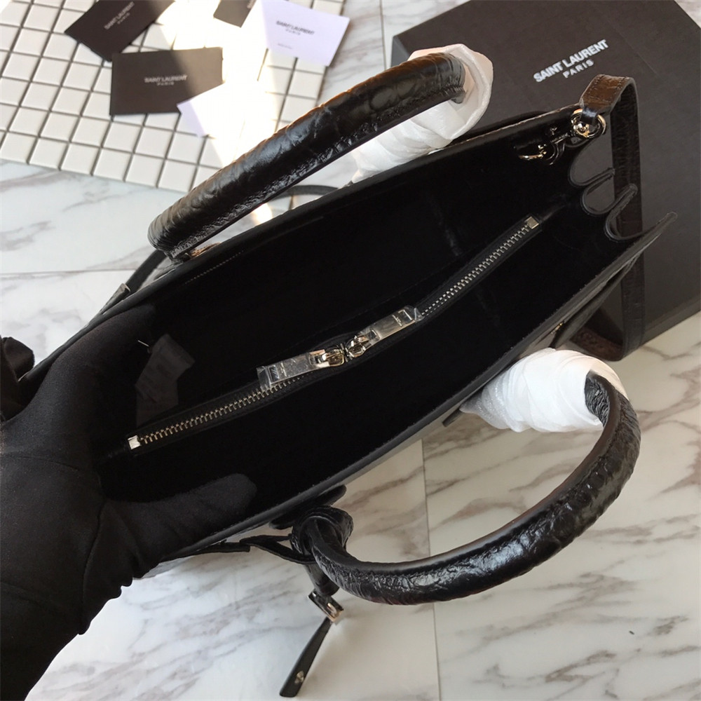 Y51 SAC DE JOUR SMALL IN MATTE CROCODILE EMBOSSED LEATHER