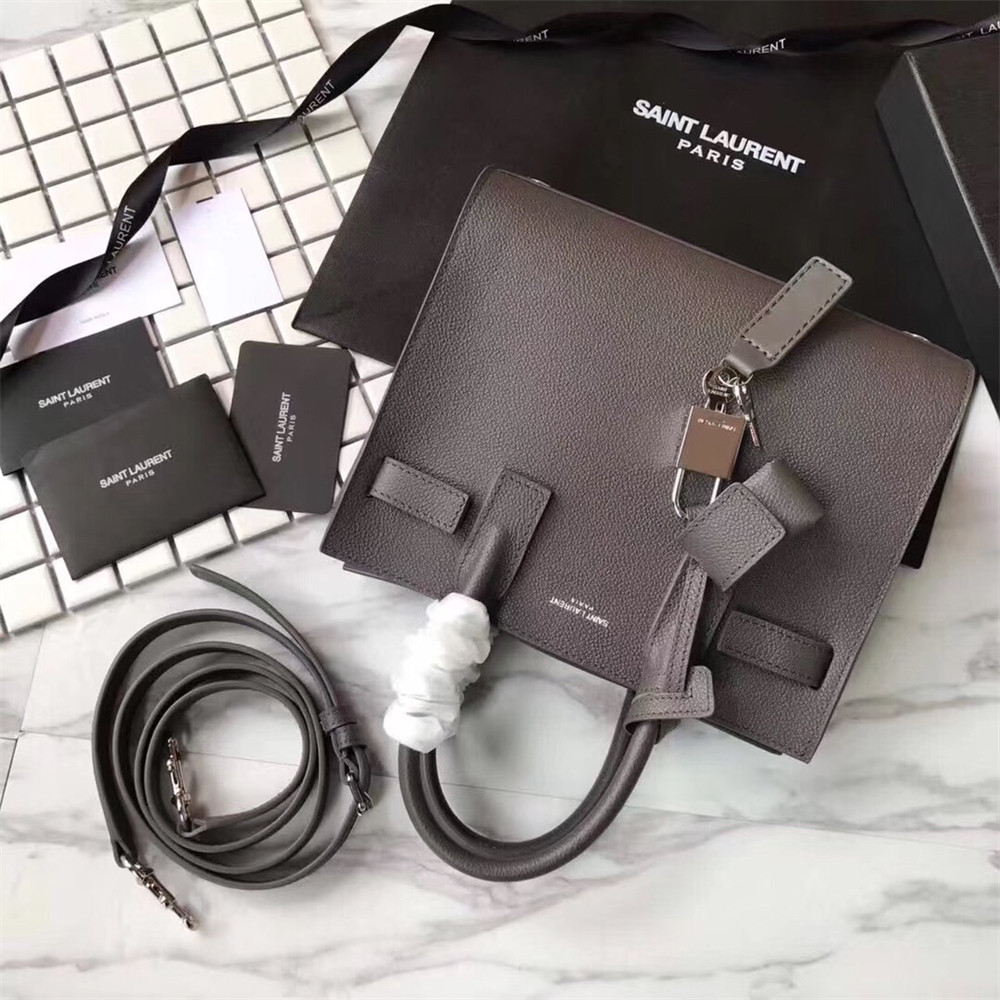 Y51 SAC DE JOUR NANO IN GRAINED LEATHER GREY