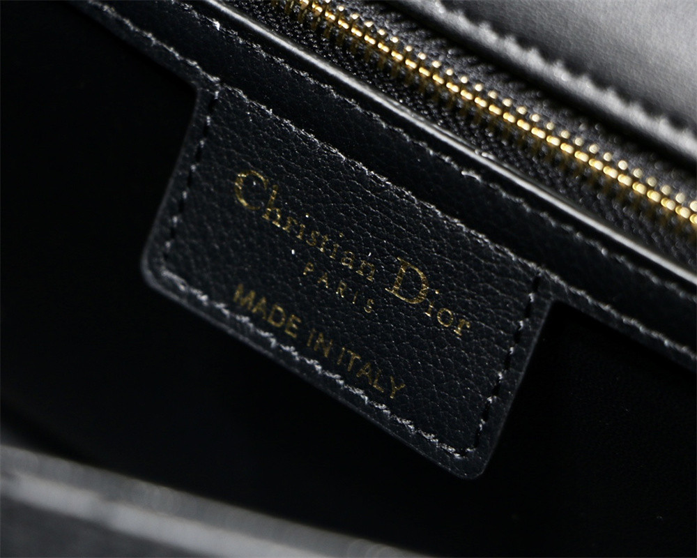 LARGE D10r CARO BAG Black S*pple Cannage Calfskin 29 x 18 x 10 cm