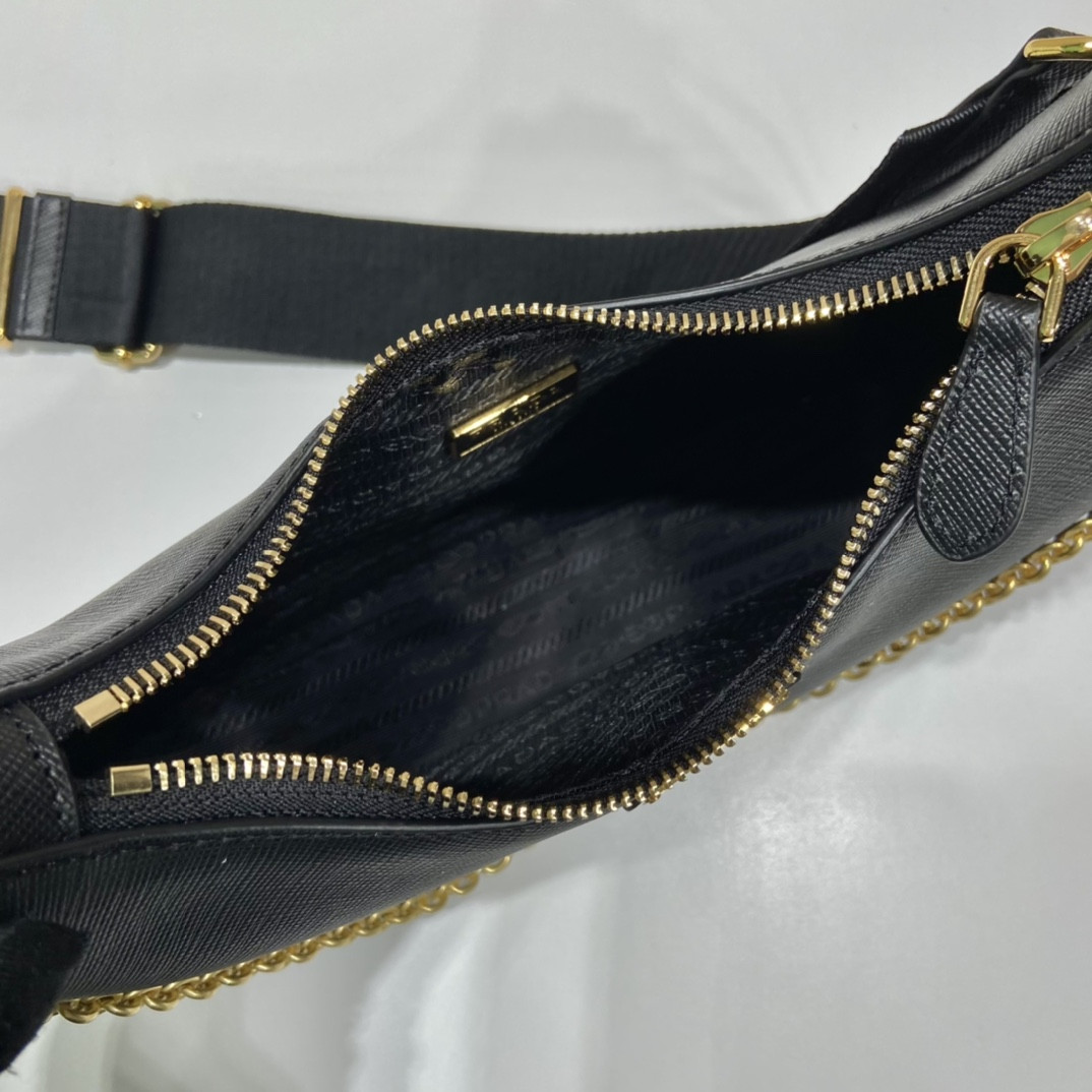 Pra*a Re-Edition 2005 Saffiano leather bag Black