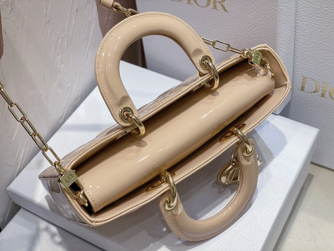 D10r SMALL LADY D-JOY BAG Biscuit Patent 26x6x14cm