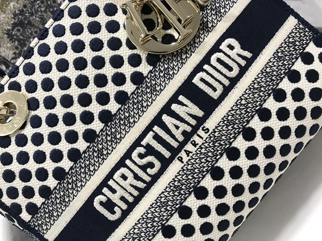 MEDIUM D10r LADY D-LITE BAG polka dots  24 x 20 x 11 cm