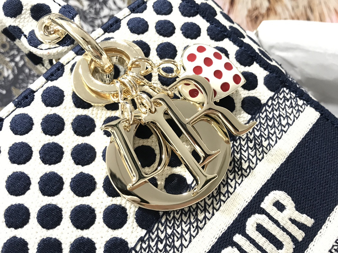 MEDIUM D10r LADY D-LITE BAG polka dots  24 x 20 x 11 cm