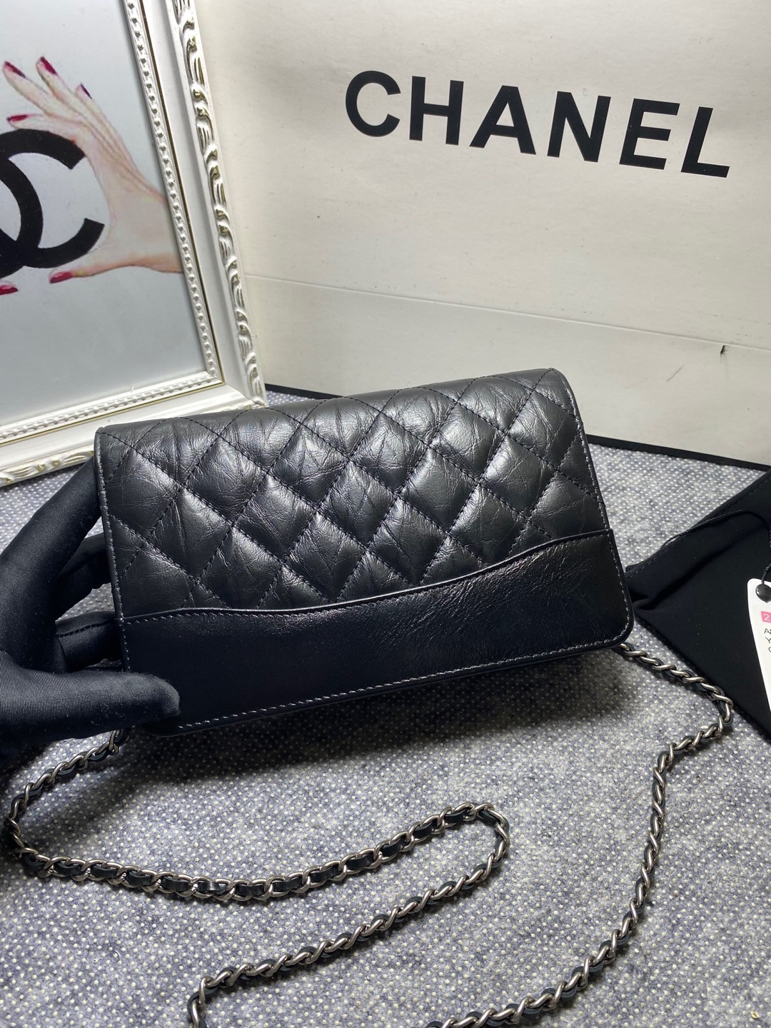 Ch**el Gabrielle Woc BLACK 12.3 x 19.2 x 3.5cm