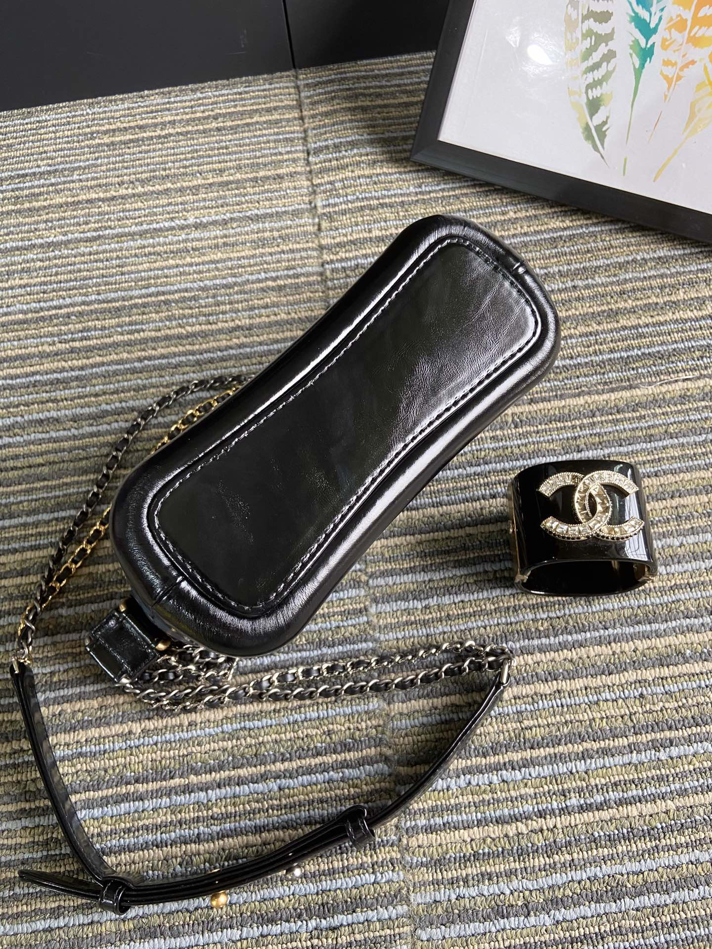 Ch**el Gabrielle SMALL BLUE with shoulder strap letters 20 x 15 x 8cm