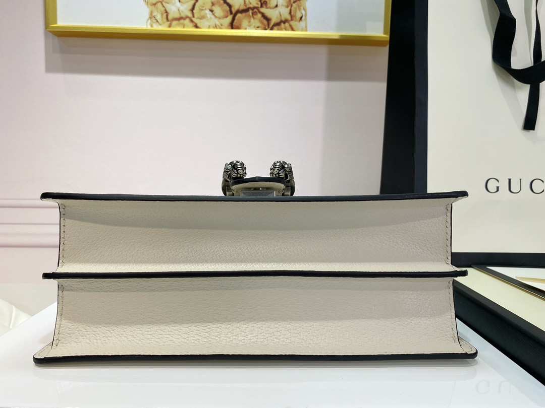 Gvc*1 DIONYSUS SMALL LEATHER SHOULDER BAG WHITE 11"Wx7"Hx3.5"D