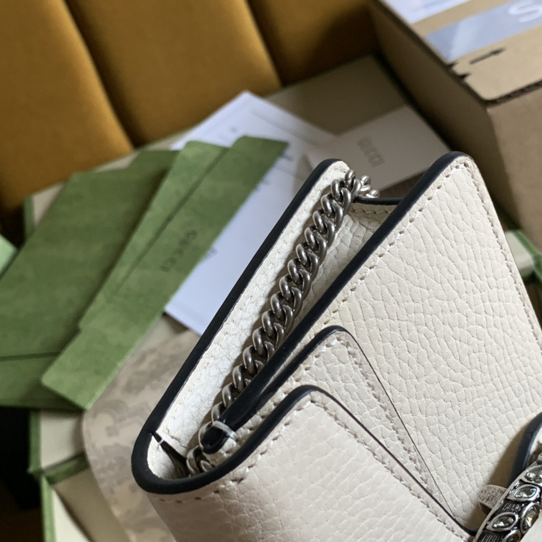 Gvc*1 DIONYSUS LEATHER S*pER MINI BAG WHITE 6.5"Wx3.9"Hx1.6"D