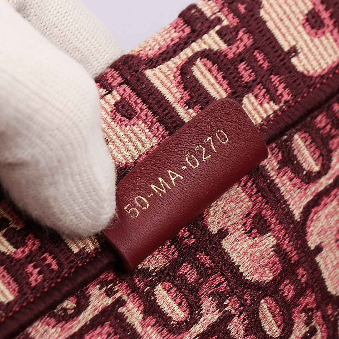 Medium D10r Book Tote Oblique Burgundy 14 x 11 x 6.5 inches