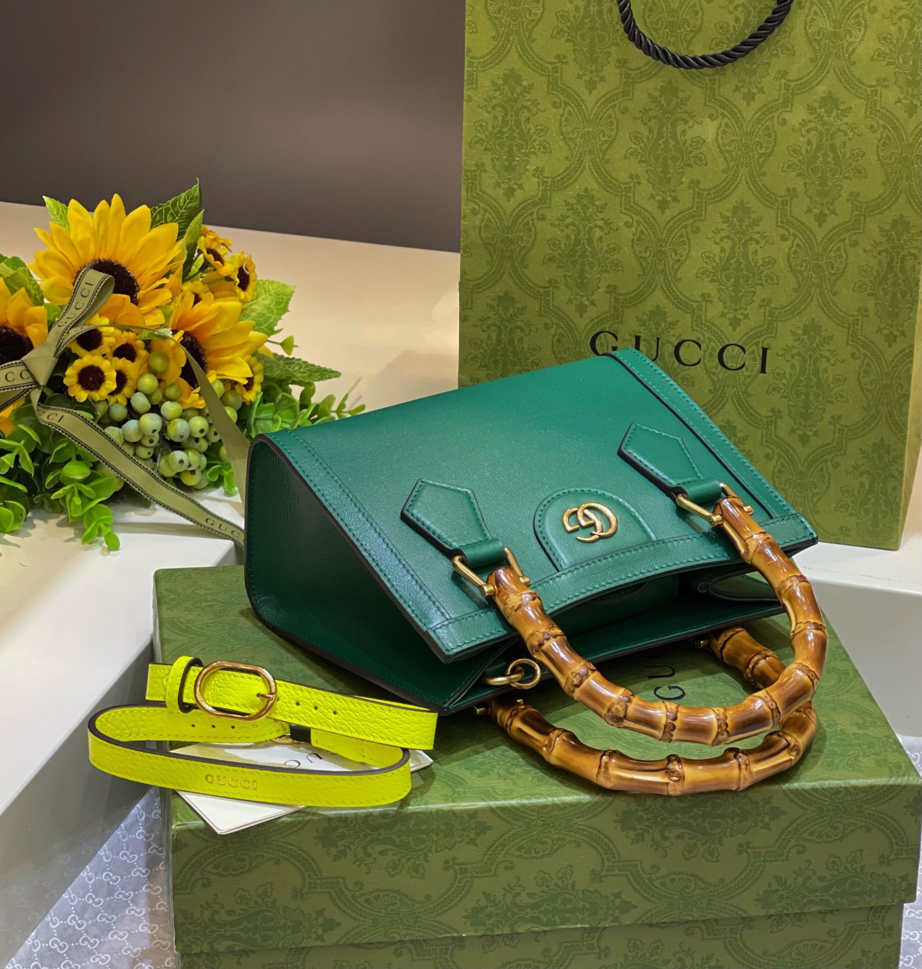 Gvc*1 DIANA MINI TOTE BAG Green 20W x 16H x 10D CM