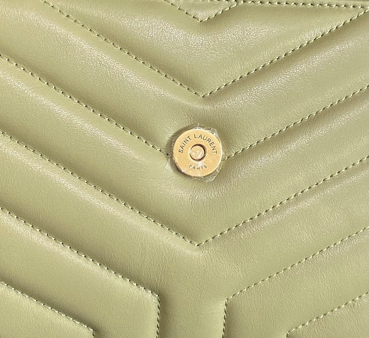 Y51 LOULOU SMALL IN QUILTED LEATHER GREEN 9 X 6.1 X 3.3 INCHES