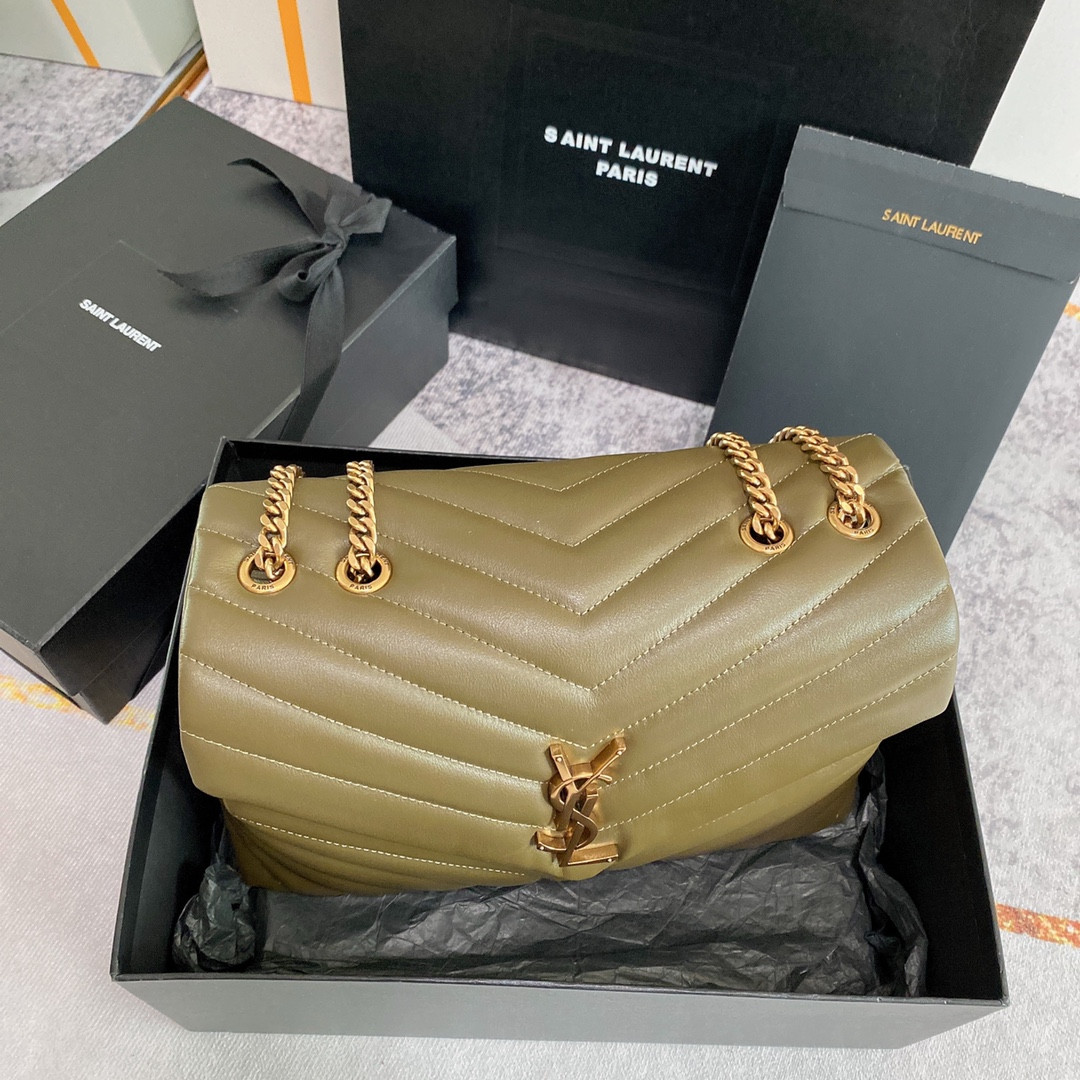 Y51 LOULOU MEDIUM IN QUILTED LEATHER 12.5 X 8.6 X 3.5 INCHES