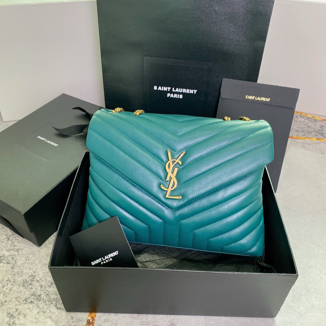 Y51 LOULOU MEDIUM BAG IN Y-QUILTED LEATHER BAG 12.5 X 8.6 X 4.7 INCHES