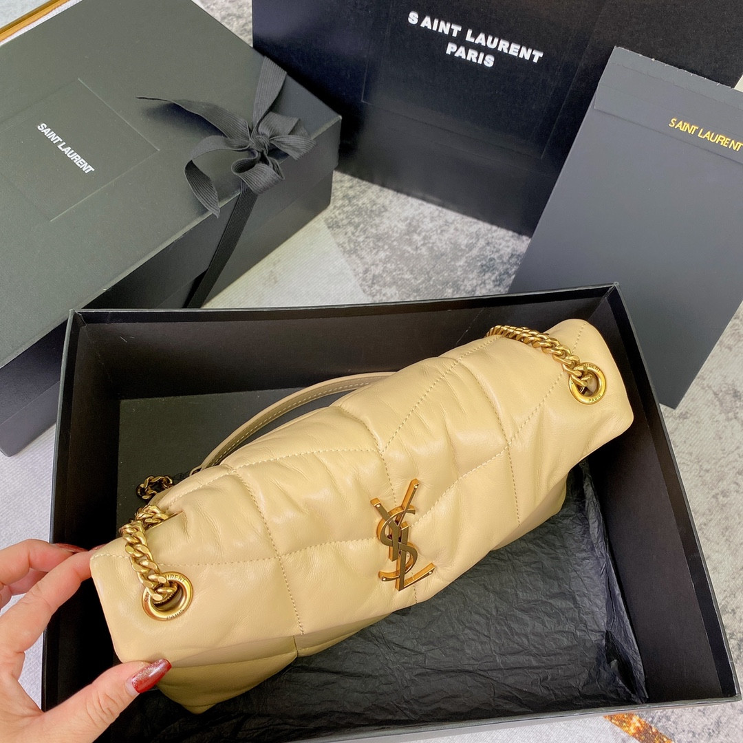 Y51 PUFFER SMALL IN NAPPA LEATHER BEIGE 11.4 X 6.6 X 4.3 INCHES