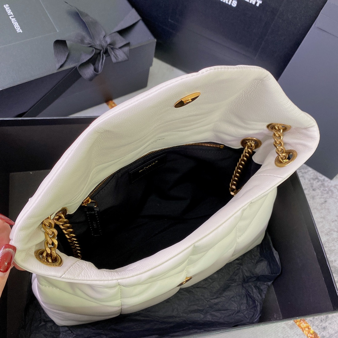 Y51 PUFFER SMALL IN NAPPA LEATHER WHITE 11.4 X 6.6 X 4.3 INCHES