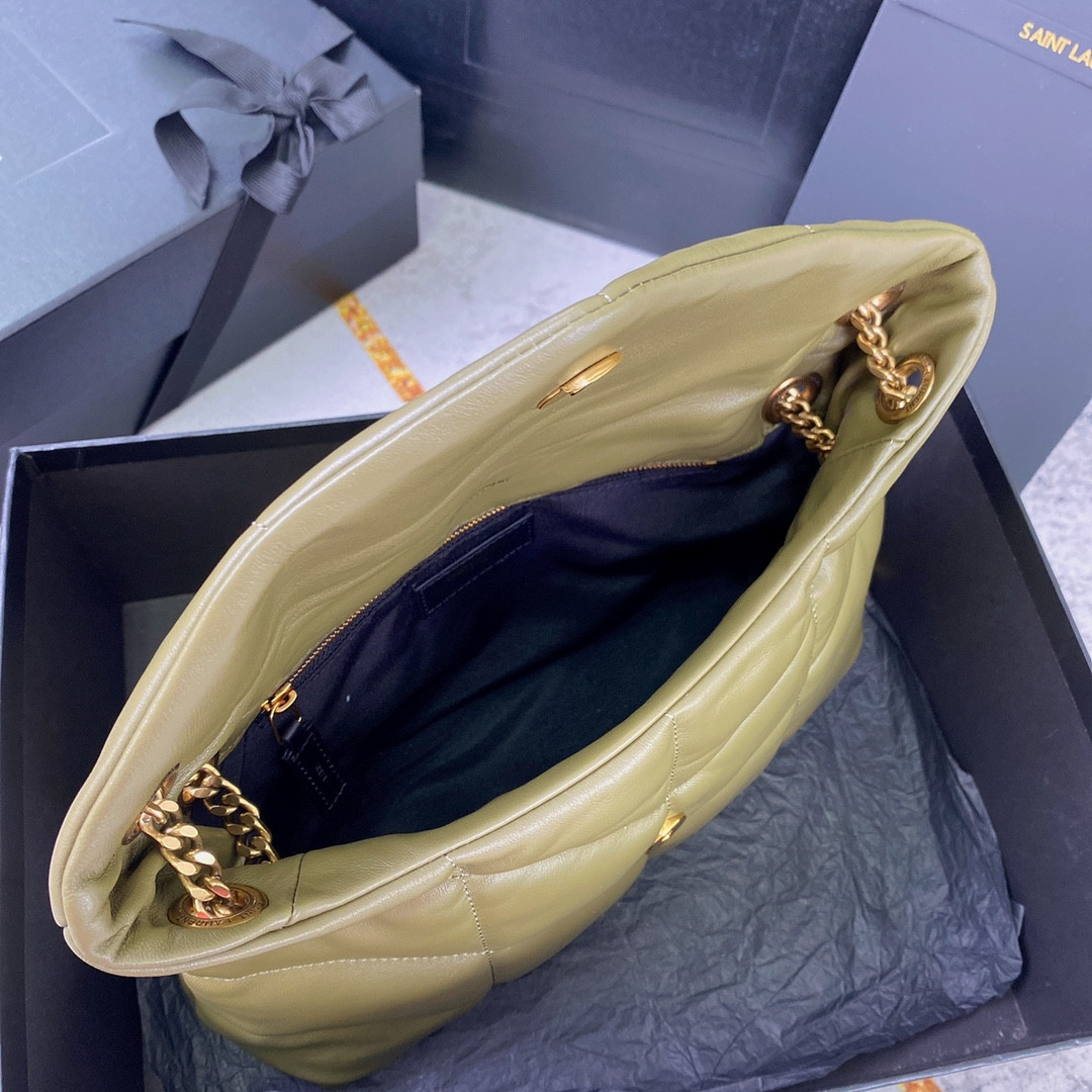 Y51 PUFFER SMALL IN NAPPA LEATHER DARK GREEN 11.4 X 6.6 X 4.3 INCHES