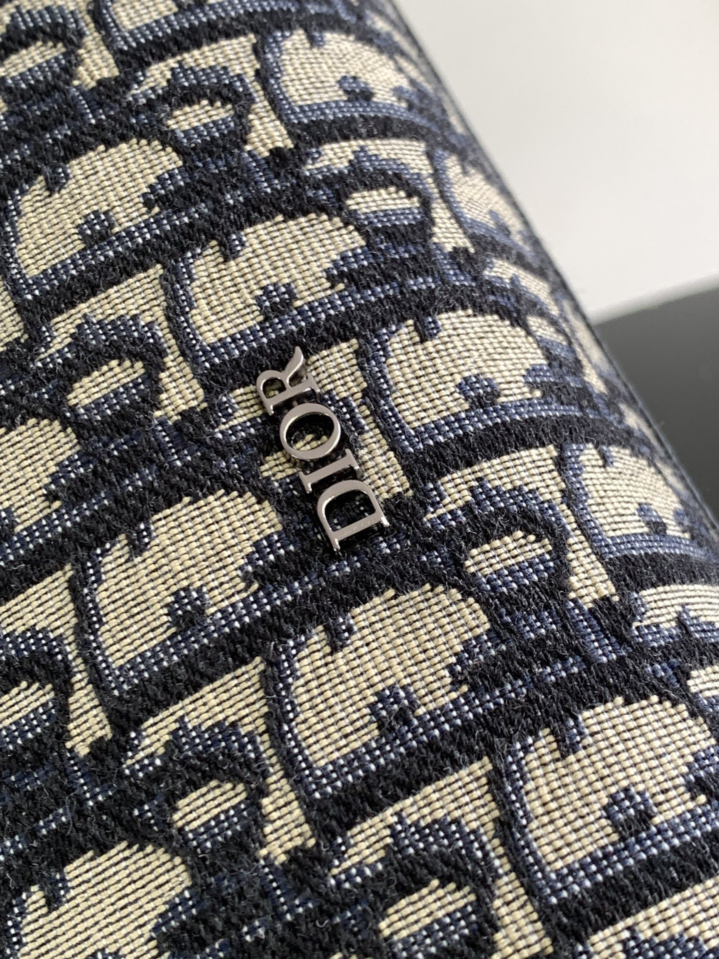 D10r Lingot Toiletry Bag Beige and Black D10r Oblique Jacquard 8.5 x 5 x 4 inches