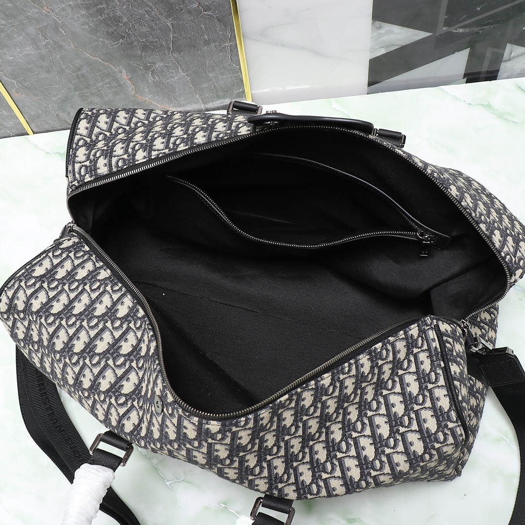 D10r Lingot Bag Beige and Black D10r Oblique Jacquard 50 x 25 x 21.5 cm