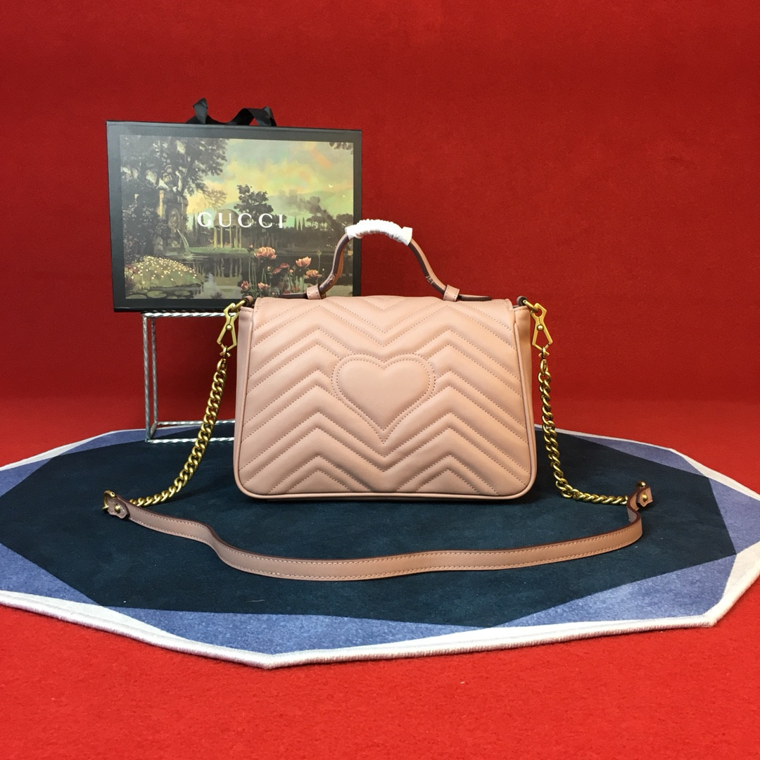 Gvc*1 GG MARMONT SMALL SHOULDER BAG PINK 10"W x 6"H x 3"D