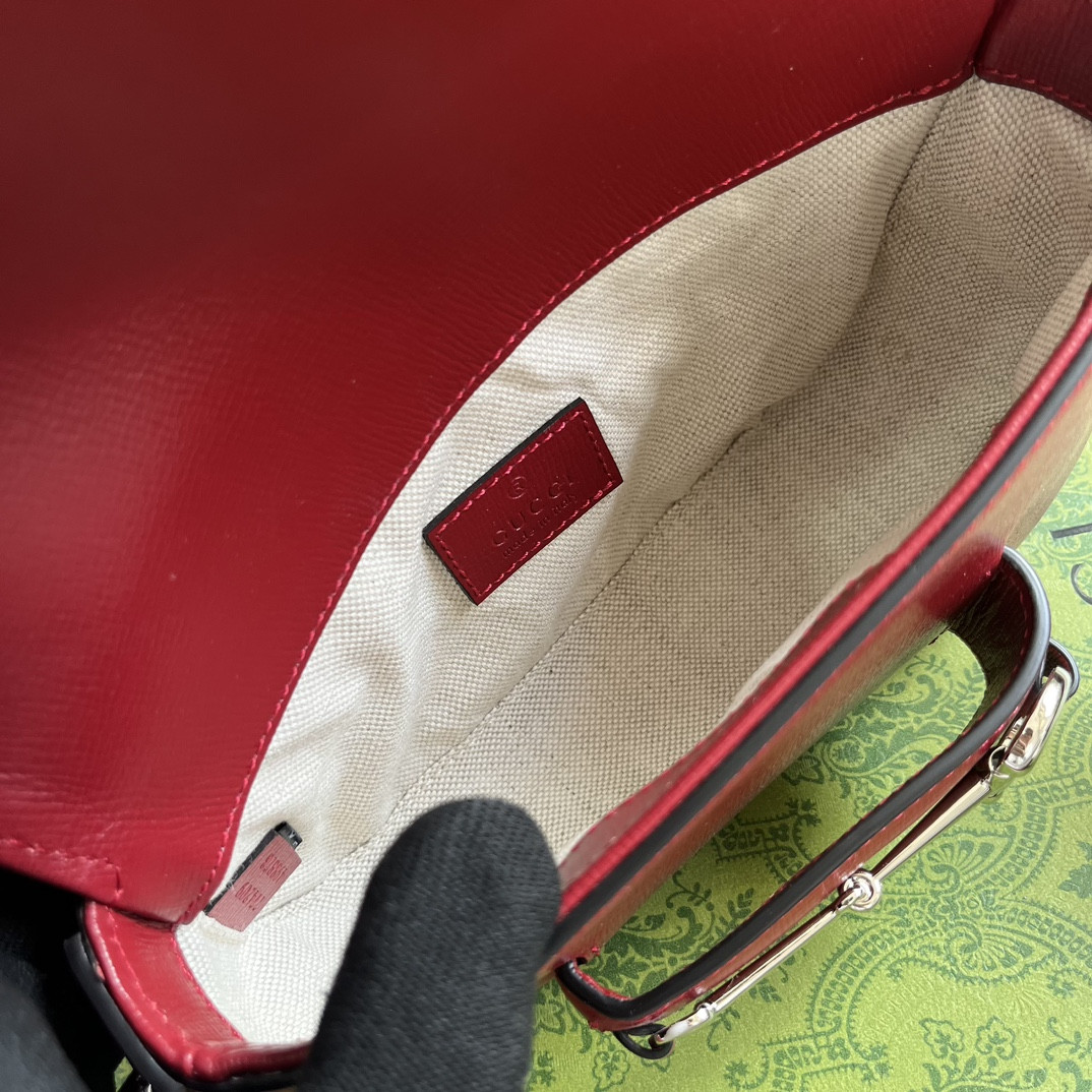 Gvc*1 HORSEBIT 1955 MINI SHOULDER BAG RED 7.7"W x 5-3.1"H x 2.4-1.2"D