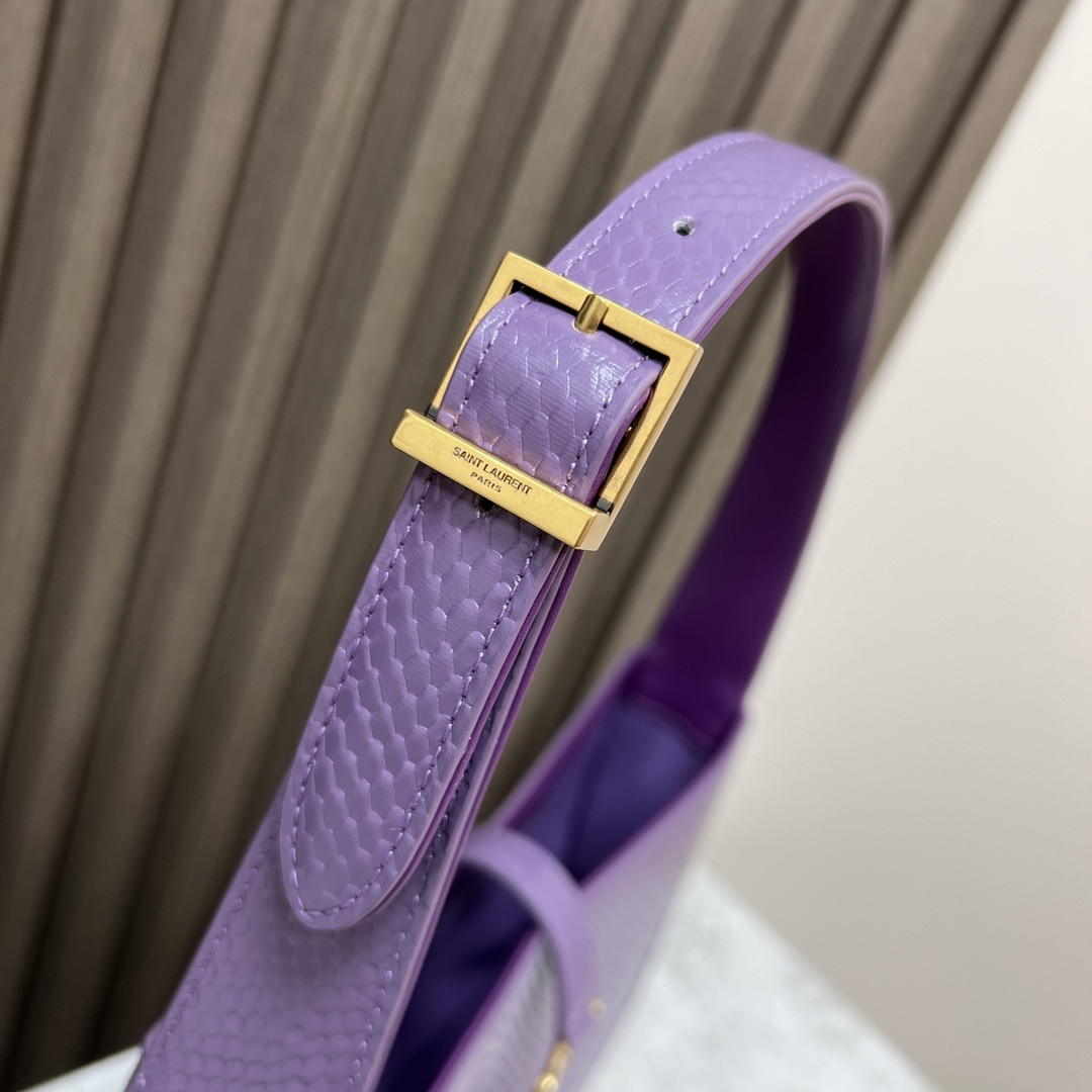 Y51 LE 5 À 7 IN CROCODILE-EMBOSSED LEATHER purple 9 X 6.3 X 2.5 INCHES