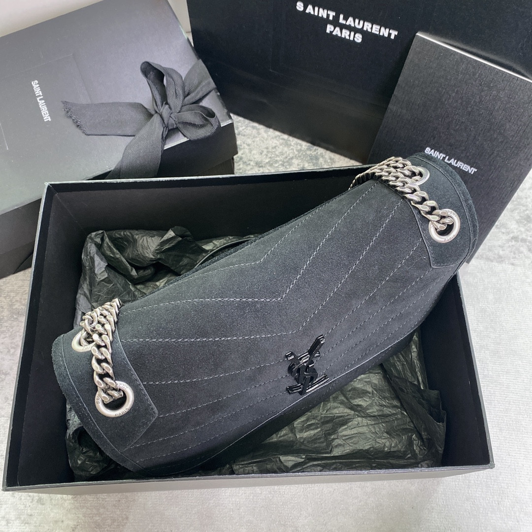 Y51 NIKI MEDIUM IN SUEDE BLACK 11 X 7.8 X 3.3 INCHES