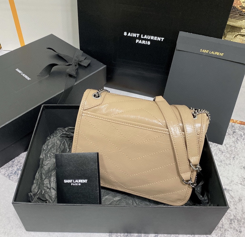 Y51 NIKI BABY IN VINTAGE LEATHER DARK BEIGE 8.2 X 6 X 2.9 INCHES