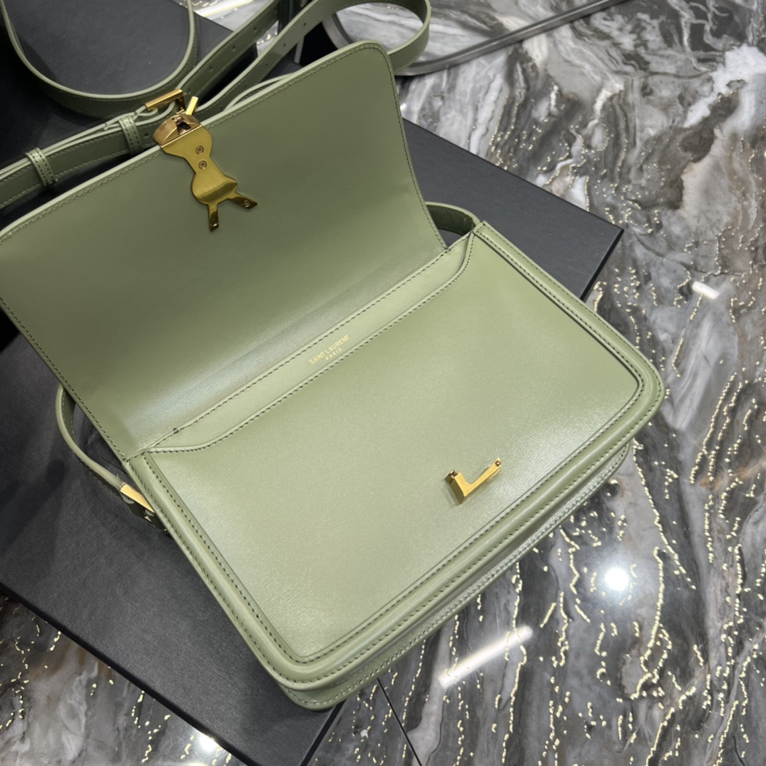 Y51 SOLFERINO MEDIUM SATCHEL IN BOX Sa1nt Lau*nt LIGHT GREEN 9.1 X 6.3 X 2.4 INCHES