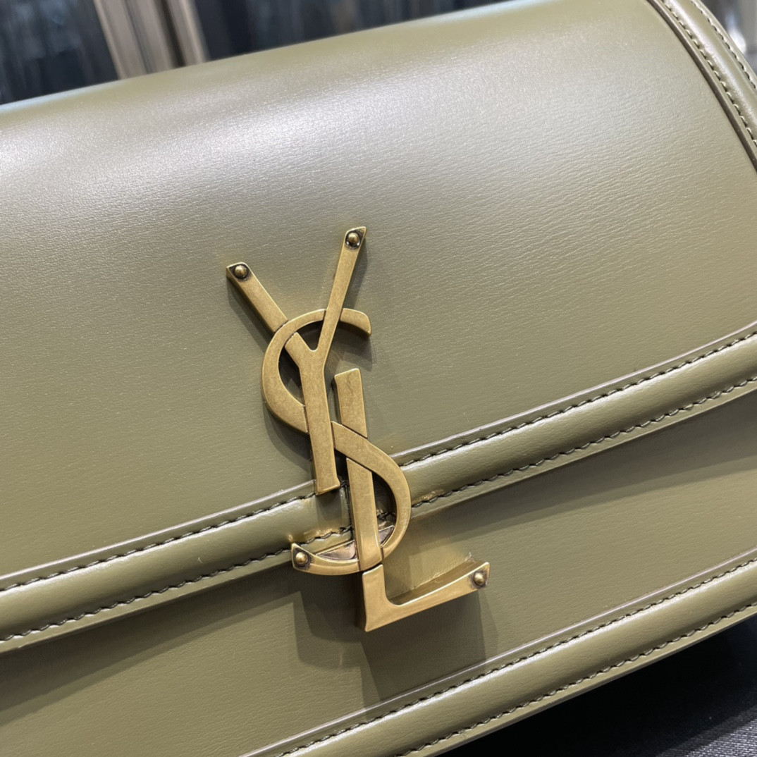 Y51 SOLFERINO MEDIUM SATCHEL IN BOX Sa1nt Lau*nt Avocado GREEN 9.1 X 6.3 X 2.4 INCHES