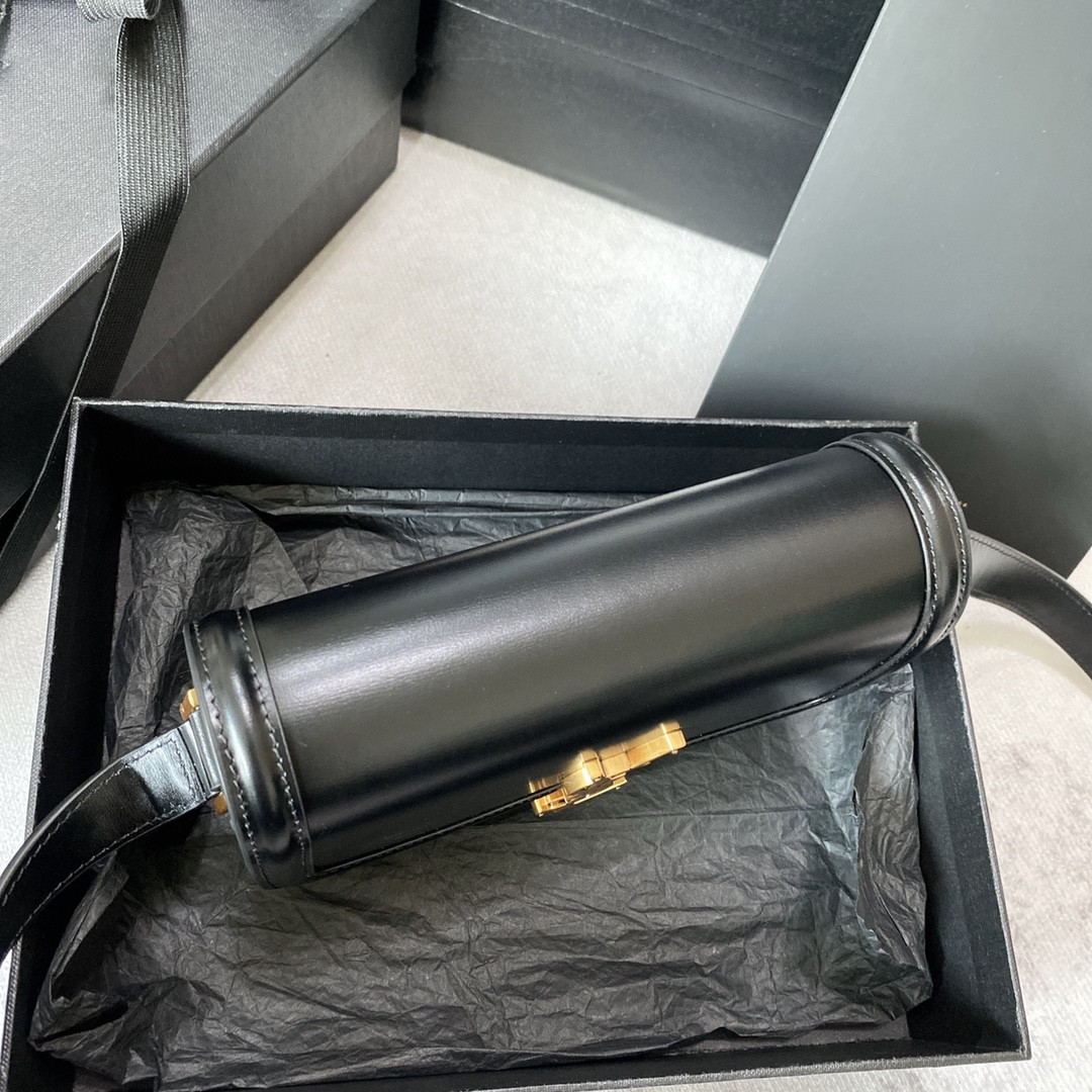 Y51 SOLFERINO SMALL SATCHEL IN BOX Sa1nt Lau*nt BLACK 7.4 X 5.1 X 1.9 INCHES