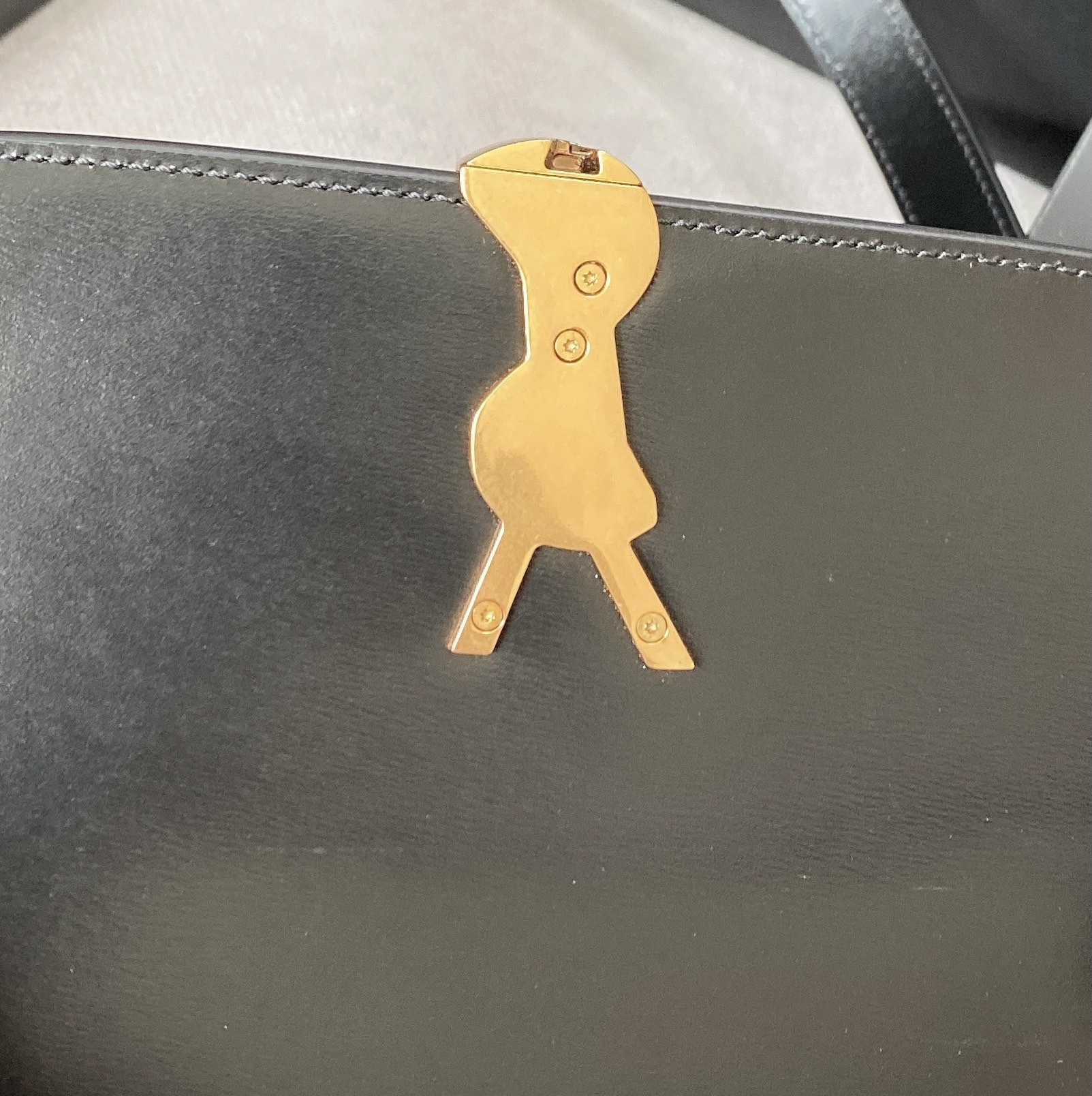 Y51 SOLFERINO SMALL SATCHEL IN BOX Sa1nt Lau*nt BLACK 7.4 X 5.1 X 1.9 INCHES