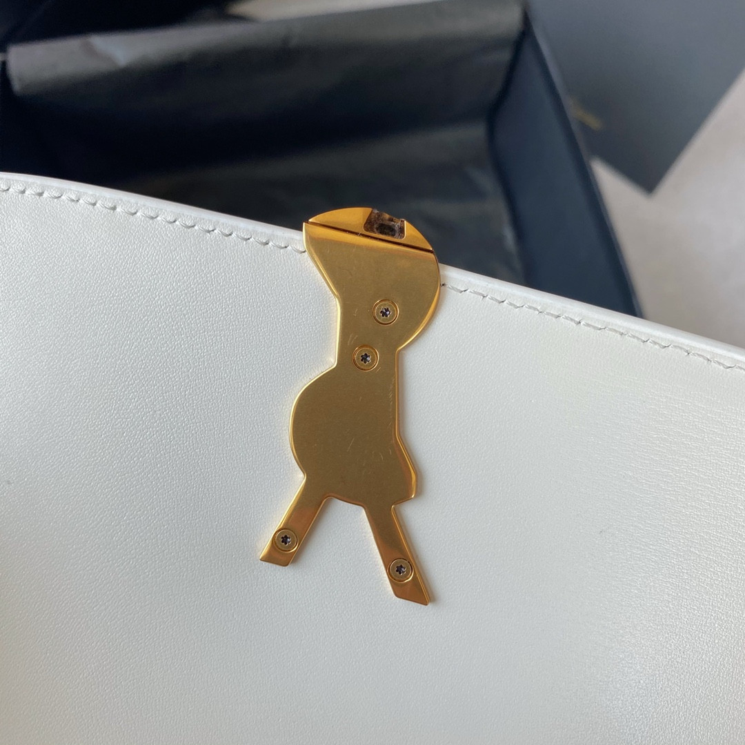 Y51 SOLFERINO SMALL SATCHEL IN BOX Sa1nt Lau*nt BLANC VINTAGE 7.4 X 5.1 X 1.9 INCHES