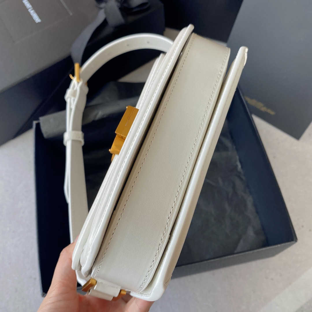 Y51 SOLFERINO SMALL SATCHEL IN BOX Sa1nt Lau*nt BLANC VINTAGE 7.4 X 5.1 X 1.9 INCHES