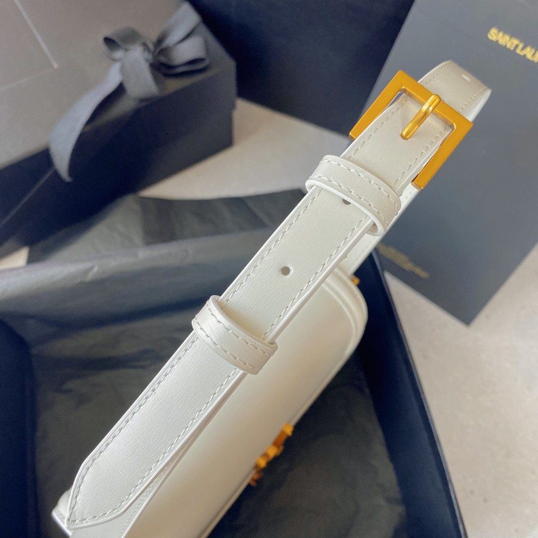 Y51 SOLFERINO SMALL SATCHEL IN BOX Sa1nt Lau*nt BLANC VINTAGE 7.4 X 5.1 X 1.9 INCHES