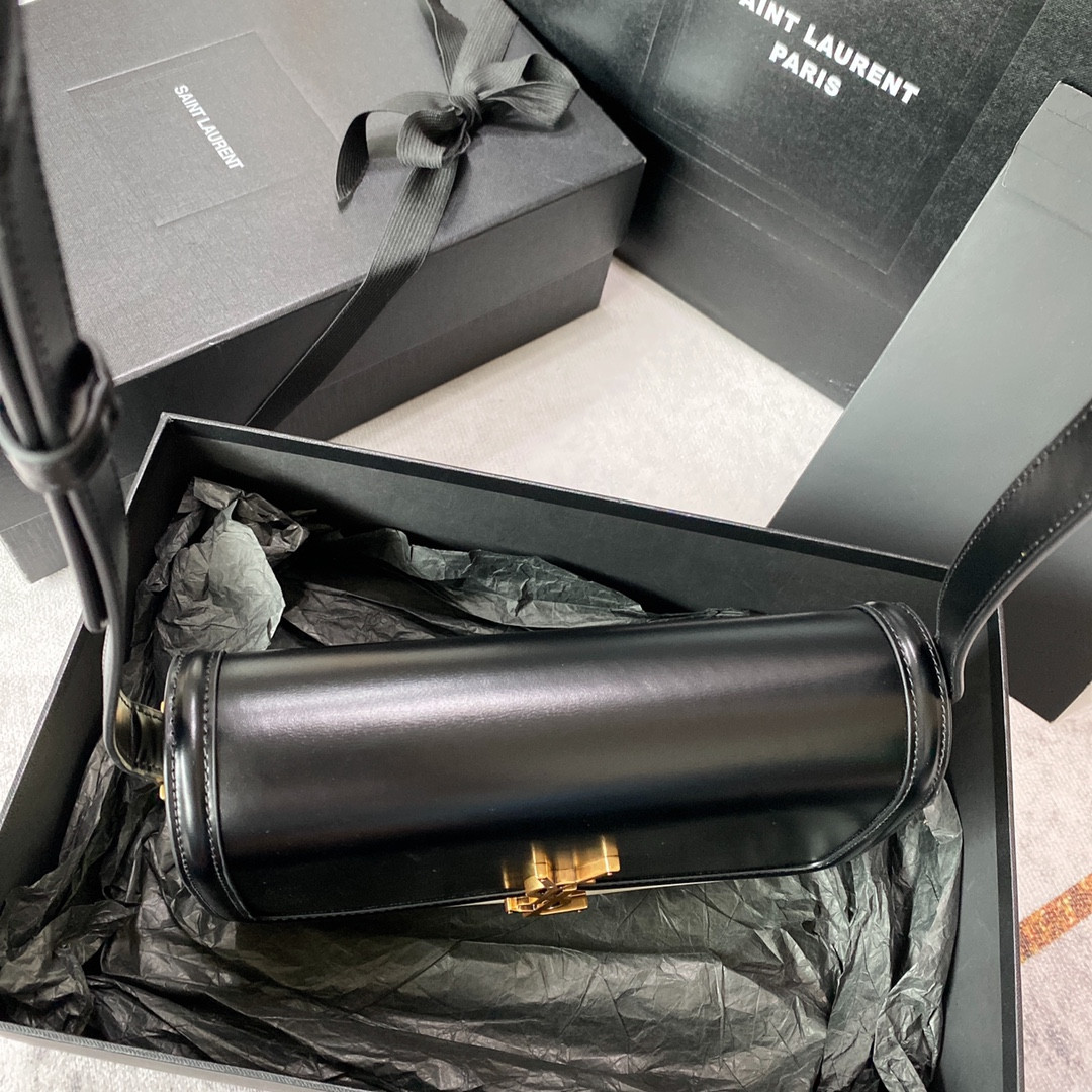 Y51 SOLFERINO MEDIUM SATCHEL IN BOX Sa1nt Lau*nt black white 9.1 X 6.3 X 2.4 INCHES