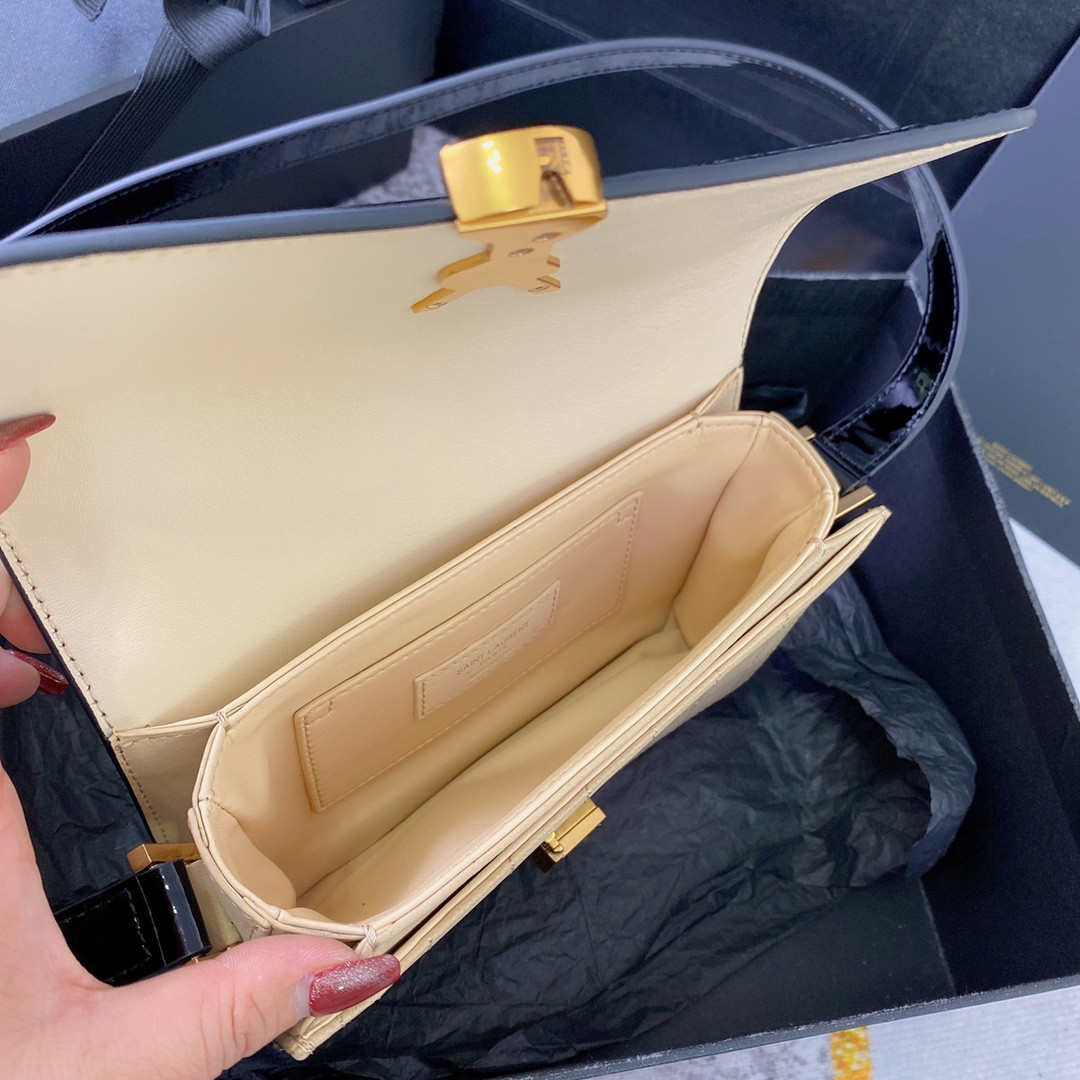 Y51 SOLFERINO SMALL SATCHEL IN BOX Sa1nt Lau*nt 7.4 X 5.1 X 1.9 INCHES