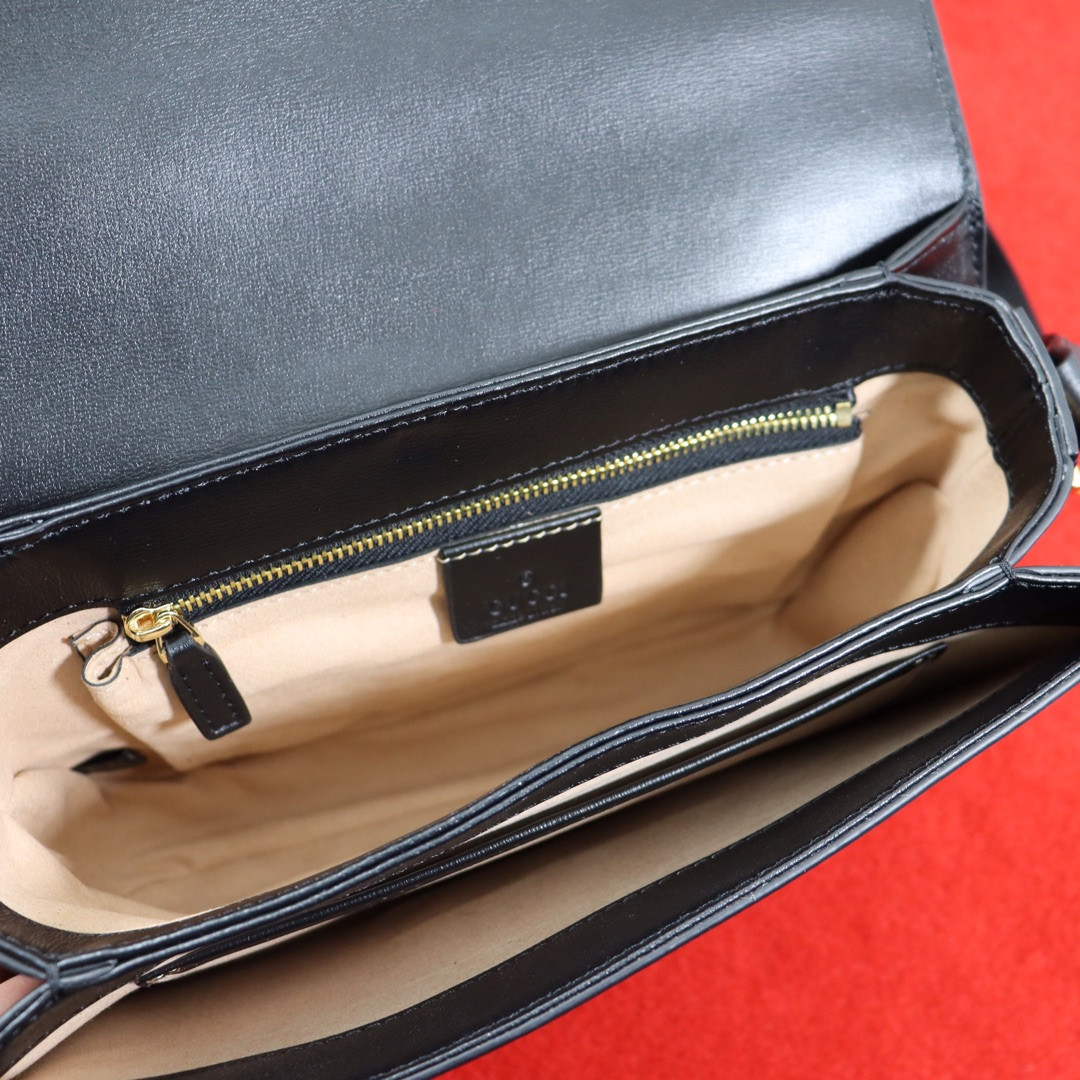 Gvc*1 HORSEBIT 1955 SHOULDER BAG BLACK 9.8"W x 7"H x 3.1"D