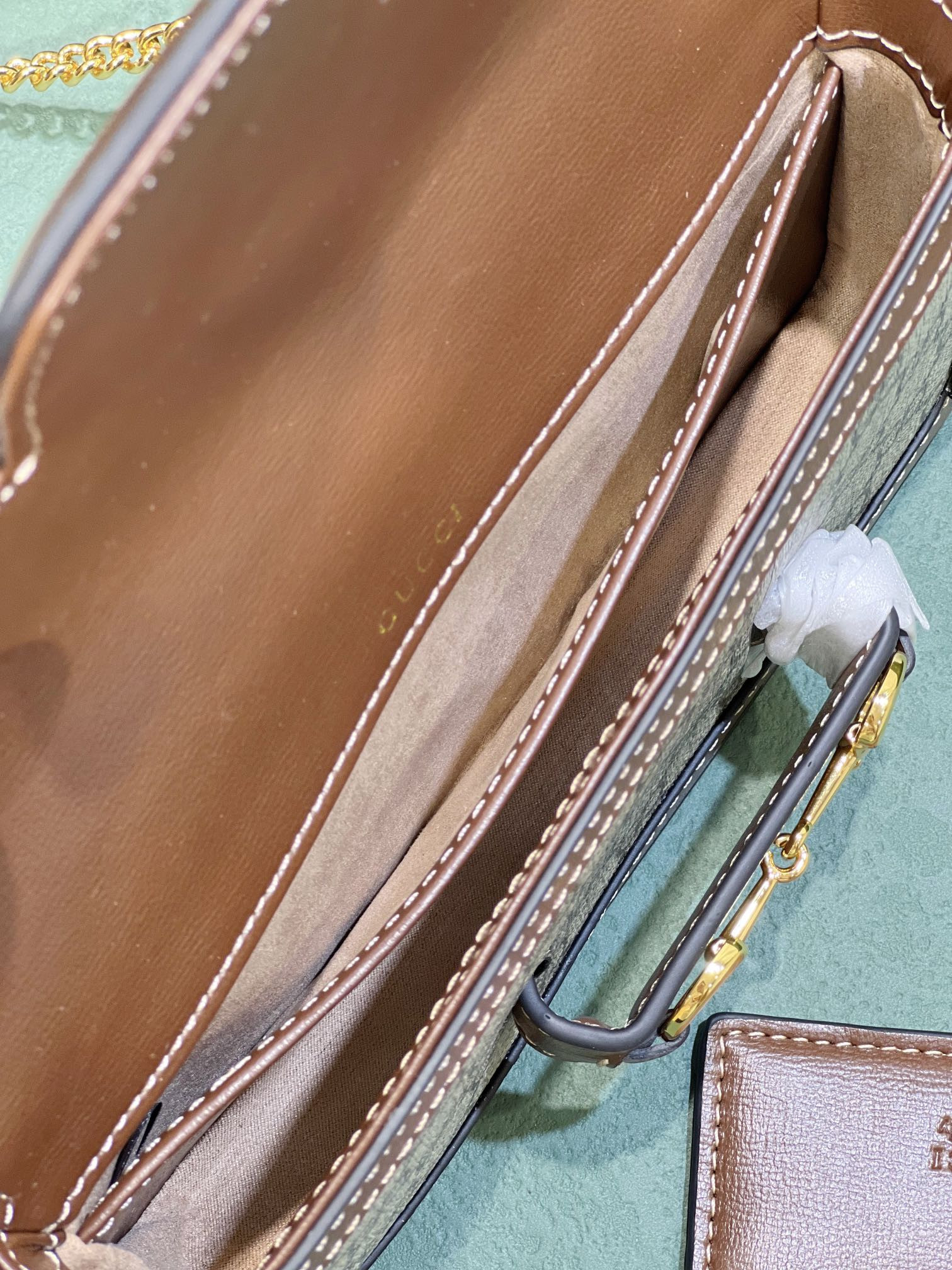 Gvc*1 HORSEBIT 1955 MINI BAG BROWN 8.5"W x 4.9"H x 1.2"D