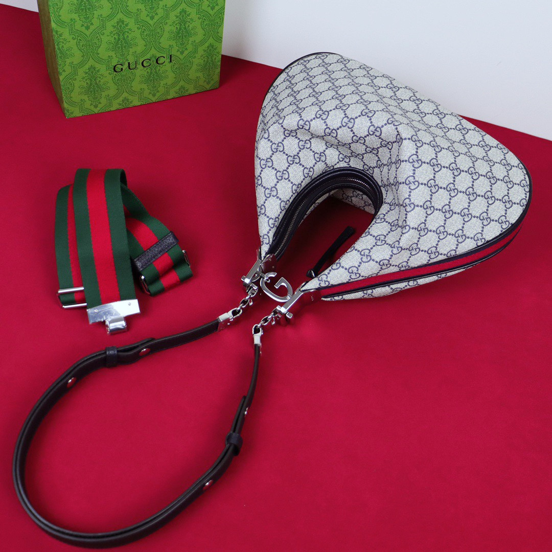 Gvc*1 ATTACHE MEDIUM SHOULDER BAG BEIGE BLUE 13.8″W x 12.6″H x 2.4″D