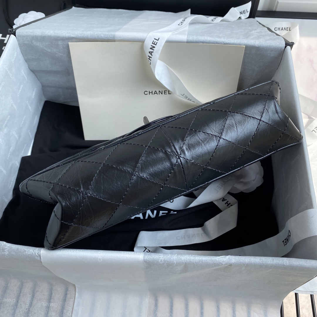 Ch**el LARGE 2.55 HANDBAG Black 7.6 × 10.9 × 2.9 in