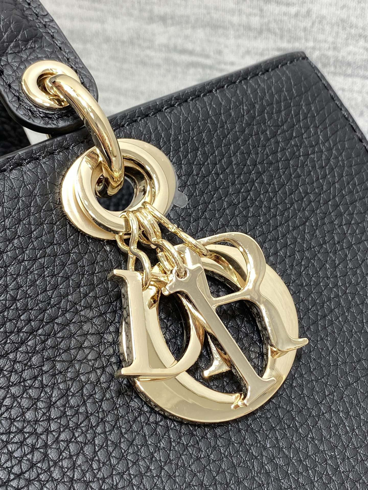 Medium Lady D-Sire My ABCD10r Bag  Black Bull Leather 12 x 8 x 5 inches