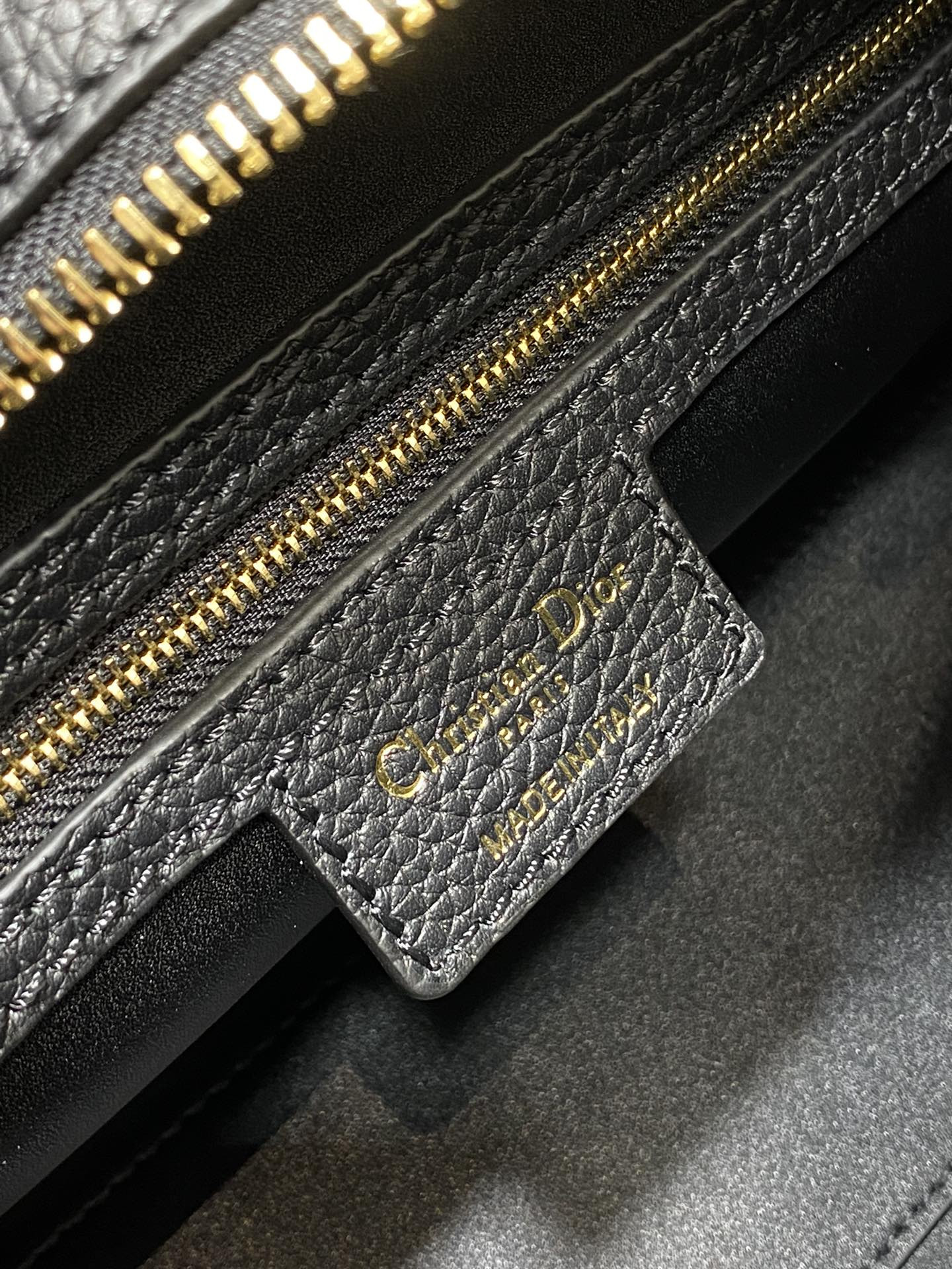 Medium Lady D-Sire My ABCD10r Bag  Black Bull Leather 12 x 8 x 5 inches