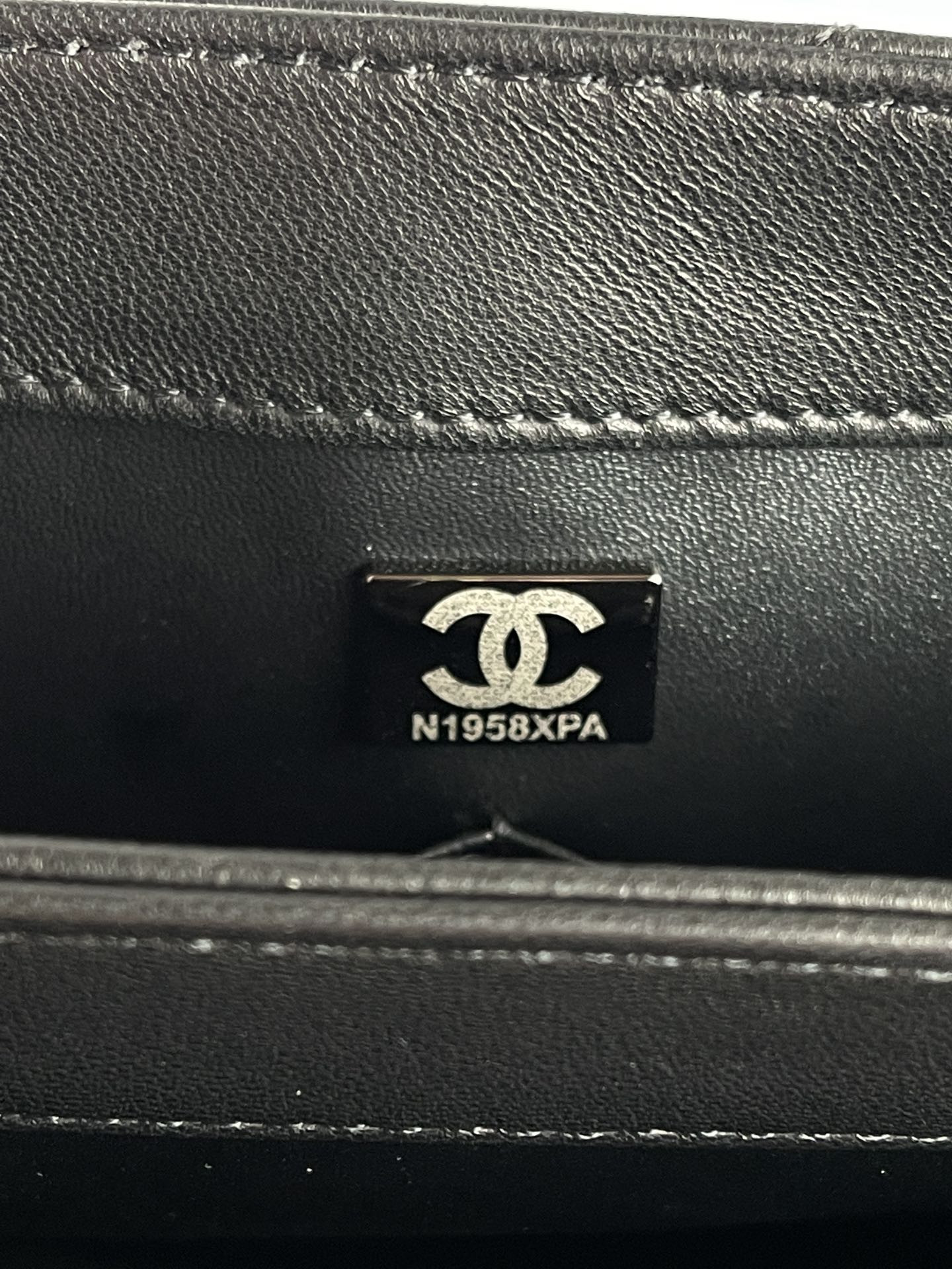 Ch**el FLAP BAG WITH TOP HANDLE 6.6 × 9.8 × 4.7 in