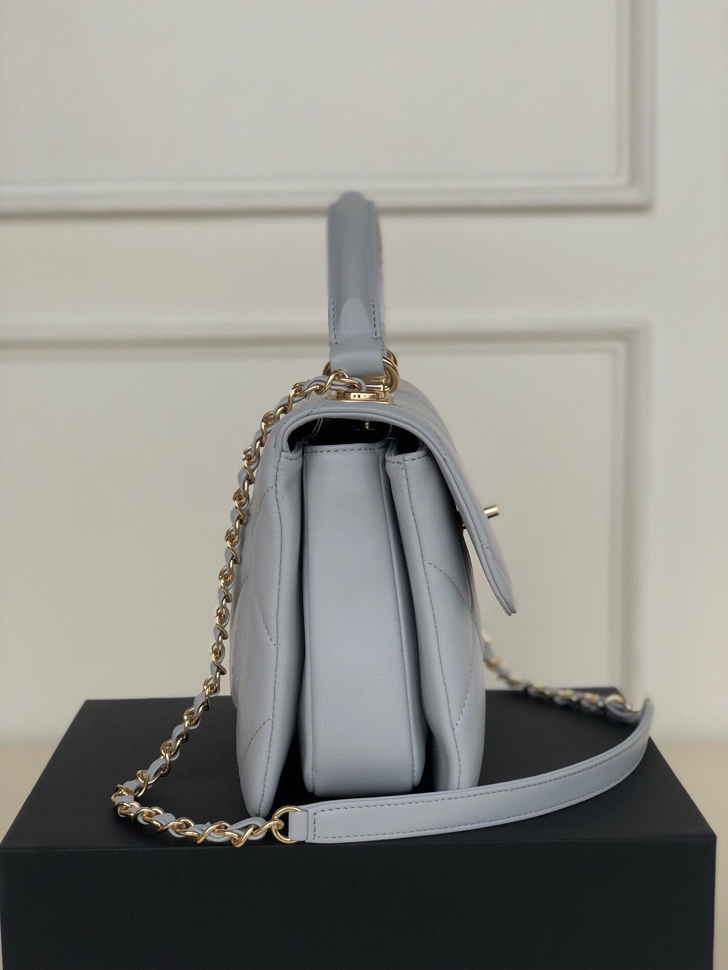 Ch**el FLAP BAG WITH TOP HANDLE 6.6 × 9.8 × 4.7 in