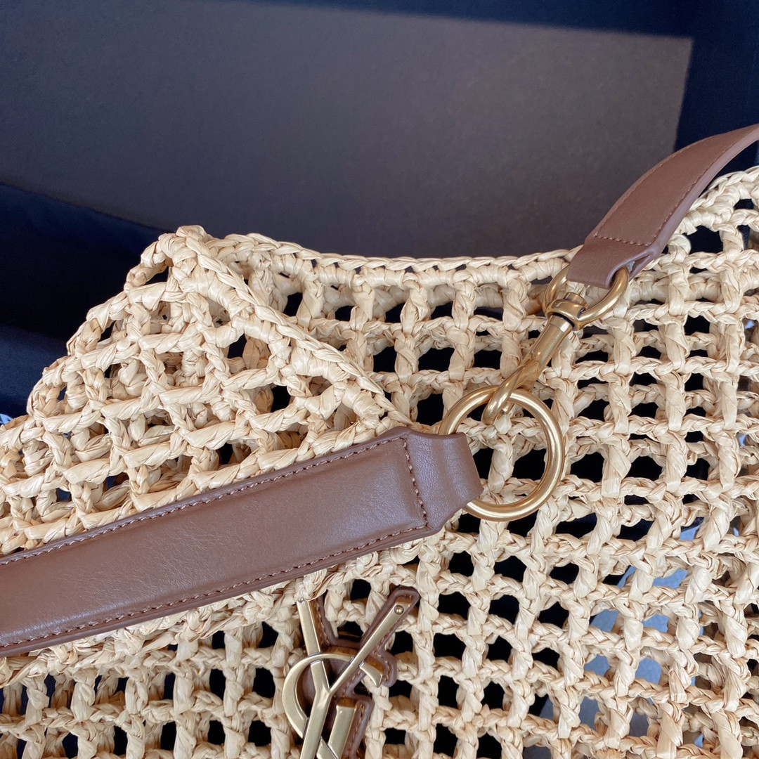 Y51 OXALIS BAG IN RAFFIA MACRAMÉ  Color Natural 14.6X15.7X1.2INCHES