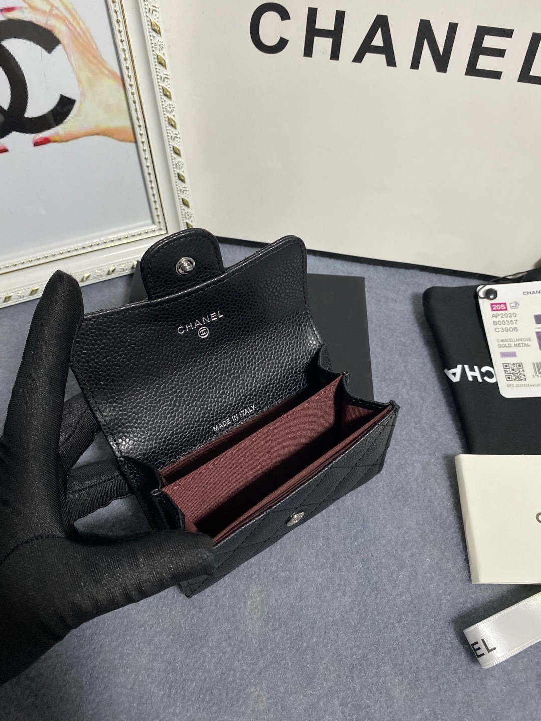 Ch**el FLAP WALLET 12 x 8.5cm