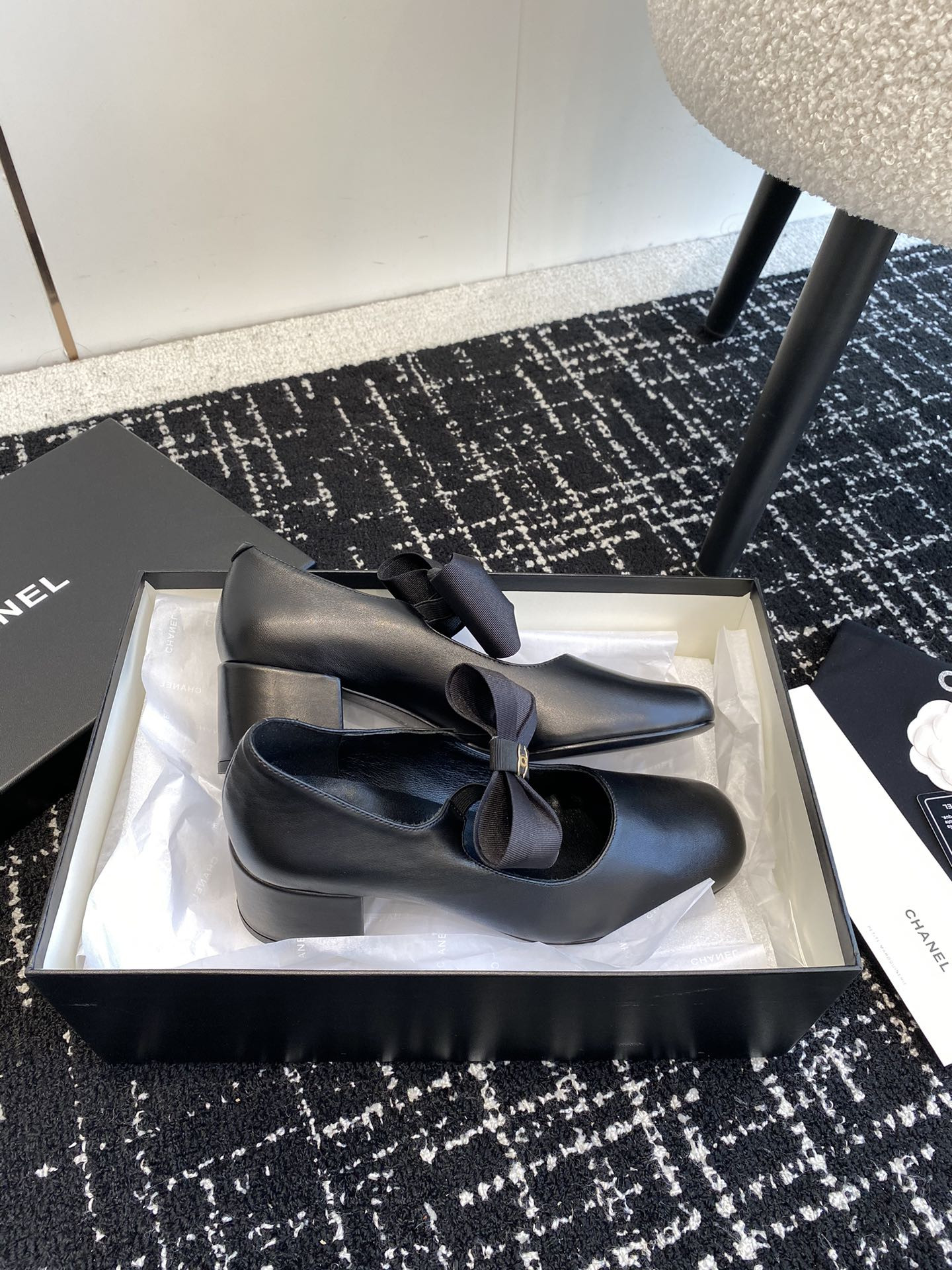 UA Ch**el MARY JANES Calfskin & Grosgrain